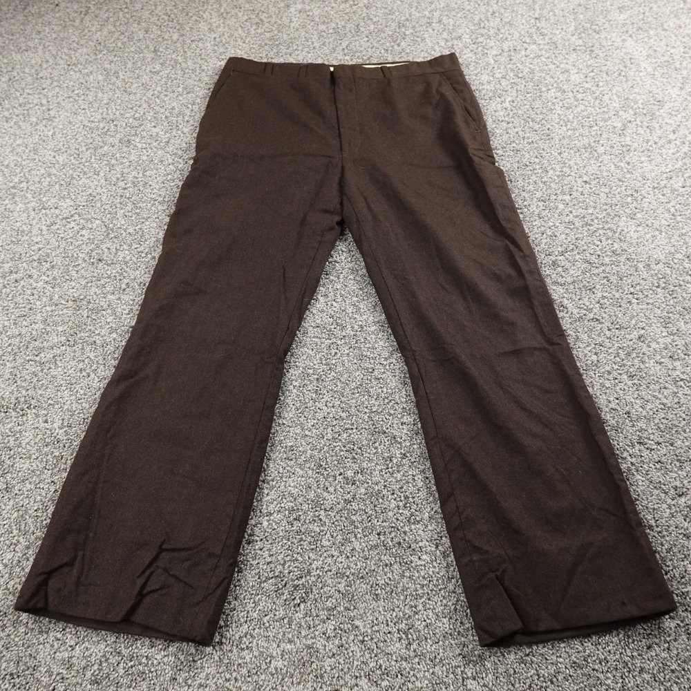 VTG Higgins Pants Mens 37X30 Brown Slacks Chino Dress Trousers Pleated USA Retro